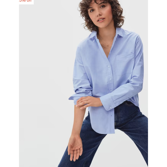 Everlane Tops - Everlane Women's The Relaxed Oxford Shirt Light Blue Size 4